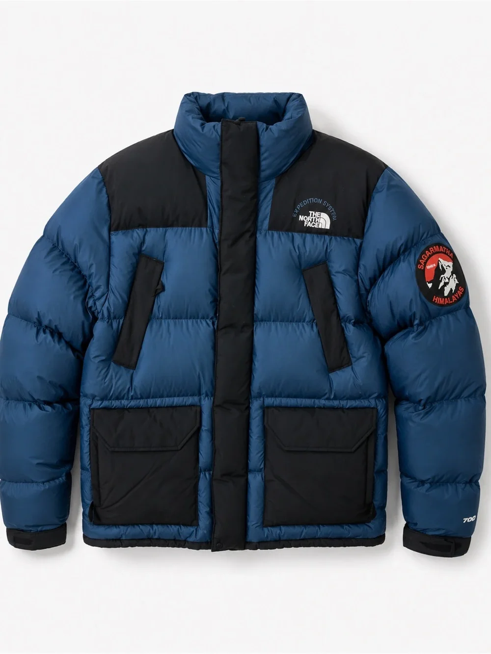 The North Face Blue & Black Puffer Jacket